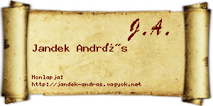 Jandek András névjegykártya